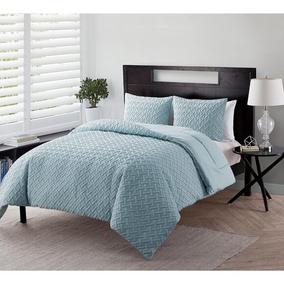 VCNY Home - Full/Queen Comforter Set, Textured Basketweave Bedding with Matching - Picture 1 of 6